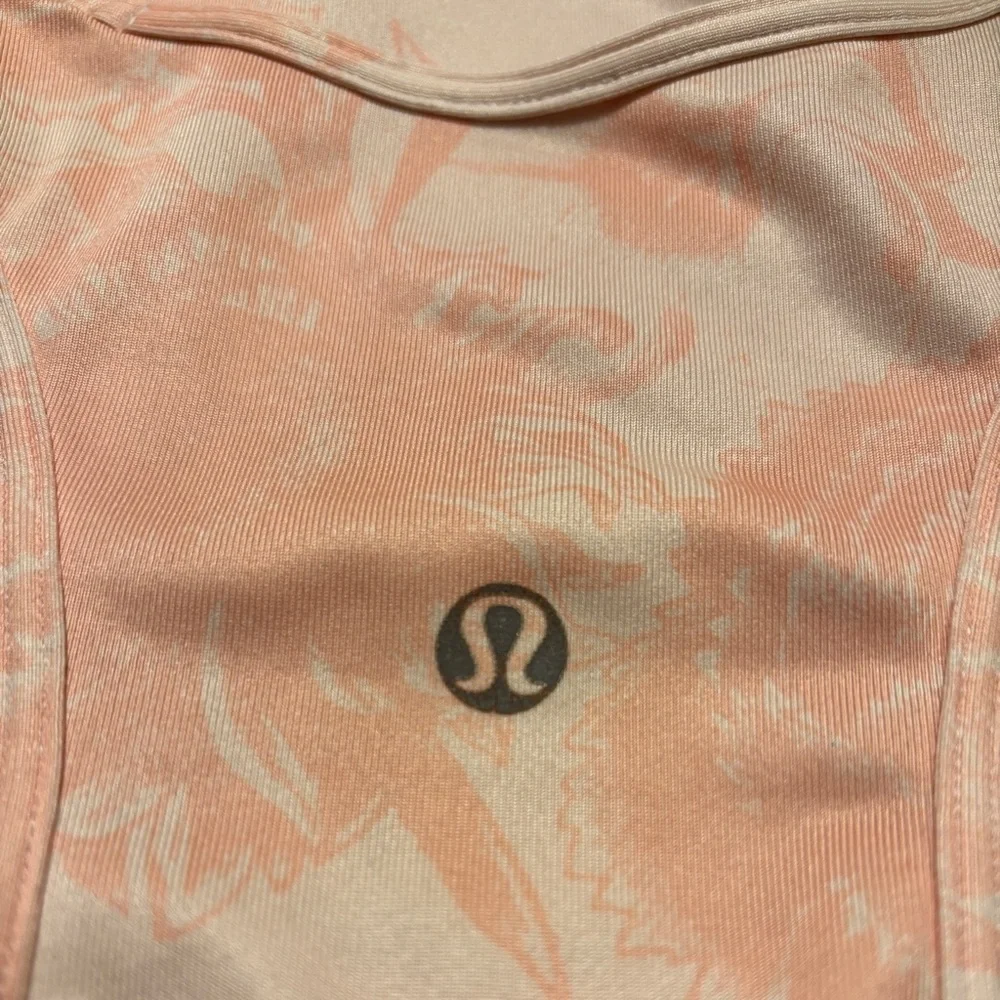 Lululemon Cool Racerback Tank Light Floral Pink Rose Size 8